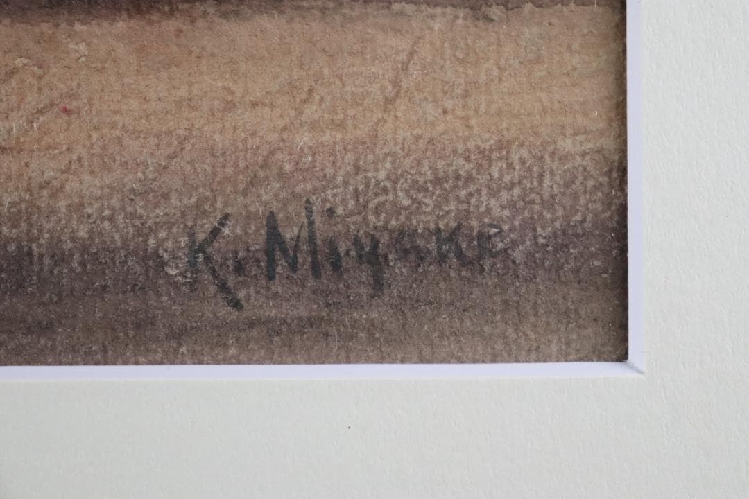 真作保証 三宅克己 風景画 水彩5号 タトウ箱 油彩技法を用いて水彩表現の開拓者