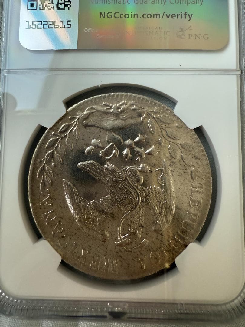 NGC UNC-D メキシコ 1892CA 8R 銀貨 未使用