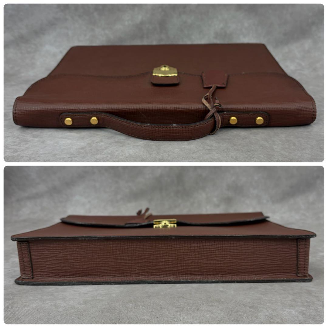 ソメスサドル ブリーフケース ビジネスバッグ サドルレザー 本革 鍵 ブラウン