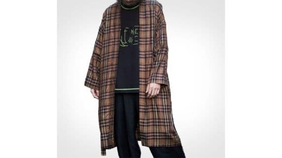 美品 Lui's キュプラ 羽織り シャツ コート ロング ガウン ルイス