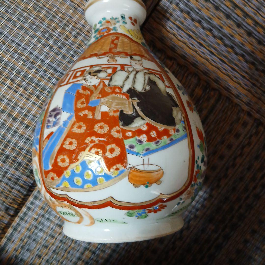 肥碟山信甫造の壺/幕末明治里帰り伊万里有田焼田代商会/公家菊牡丹錦絵/骨董一輪挿