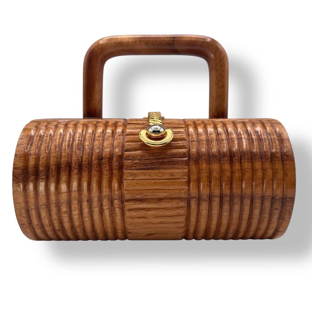 TIMMY WOODS ウッドバッグ バレルシェイプ 木製 保存袋 カード付