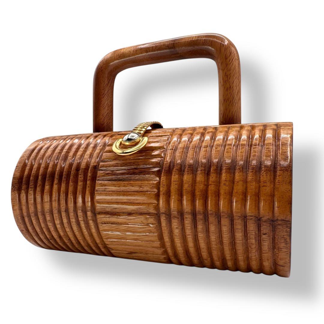 TIMMY WOODS ウッドバッグ バレルシェイプ 木製 保存袋 カード付