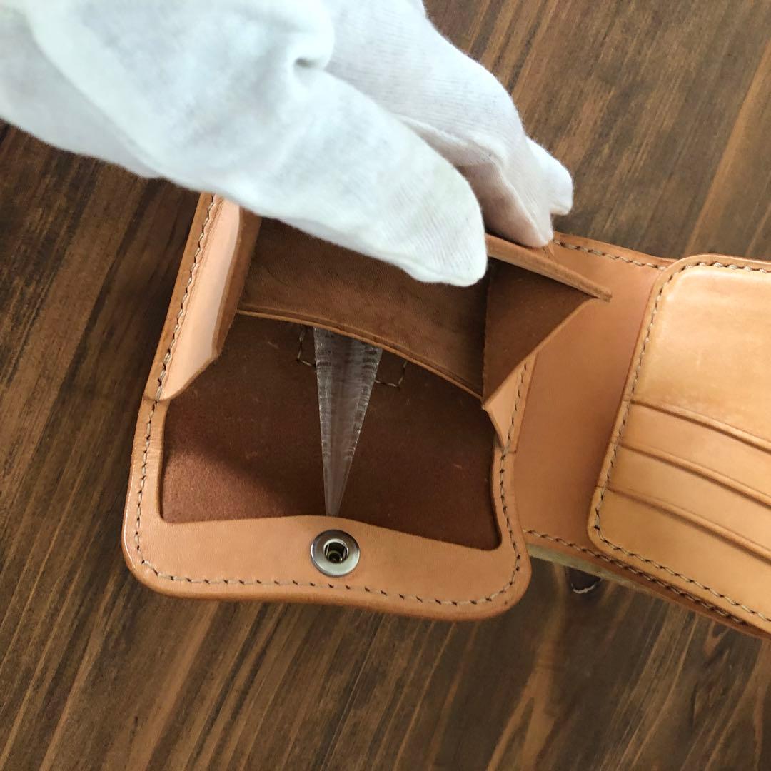 フリッカー 1ブライドルレザー ダブルバット コンパクト 財布 ナチュラル