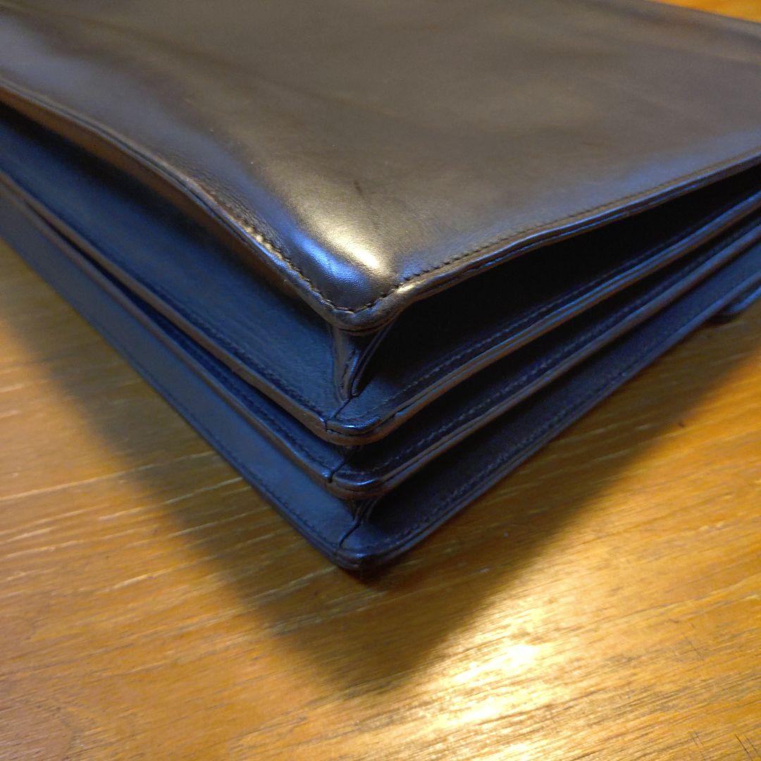 BOTTEGA　ダークブラウン レザー ビジネスバッグ 編み込みデザイン