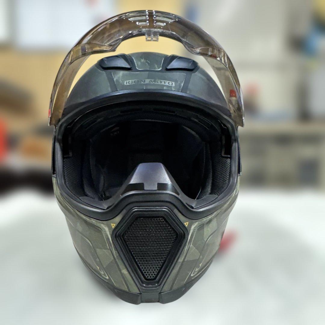 アイコン　エアーフライト バトルスカー2 XL 取説とクリアシールドと袋付き