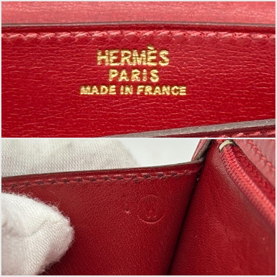 【美品】HERMES エルメス　べアンクラシック　レッド　長財布　⚪︎W刻印
