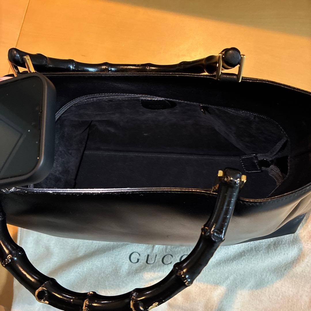 【初売り】GUCCI ブラック レザーハンドバッグ