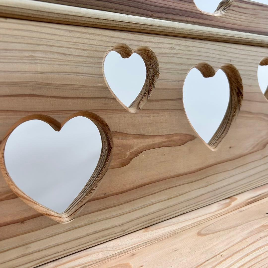 木製ベンチ ハート型 カントリー ベンチ 椅子 ハンドメイド 椅子の通販