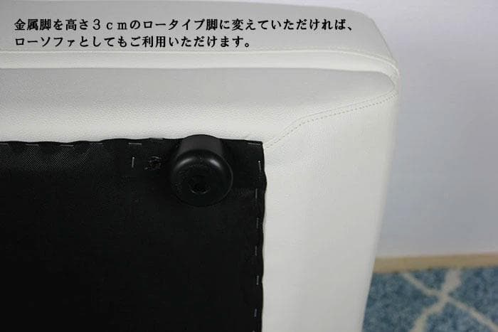 ブラック 本革 オットマン スツール 腰掛 65cm x 55cm x 41cm