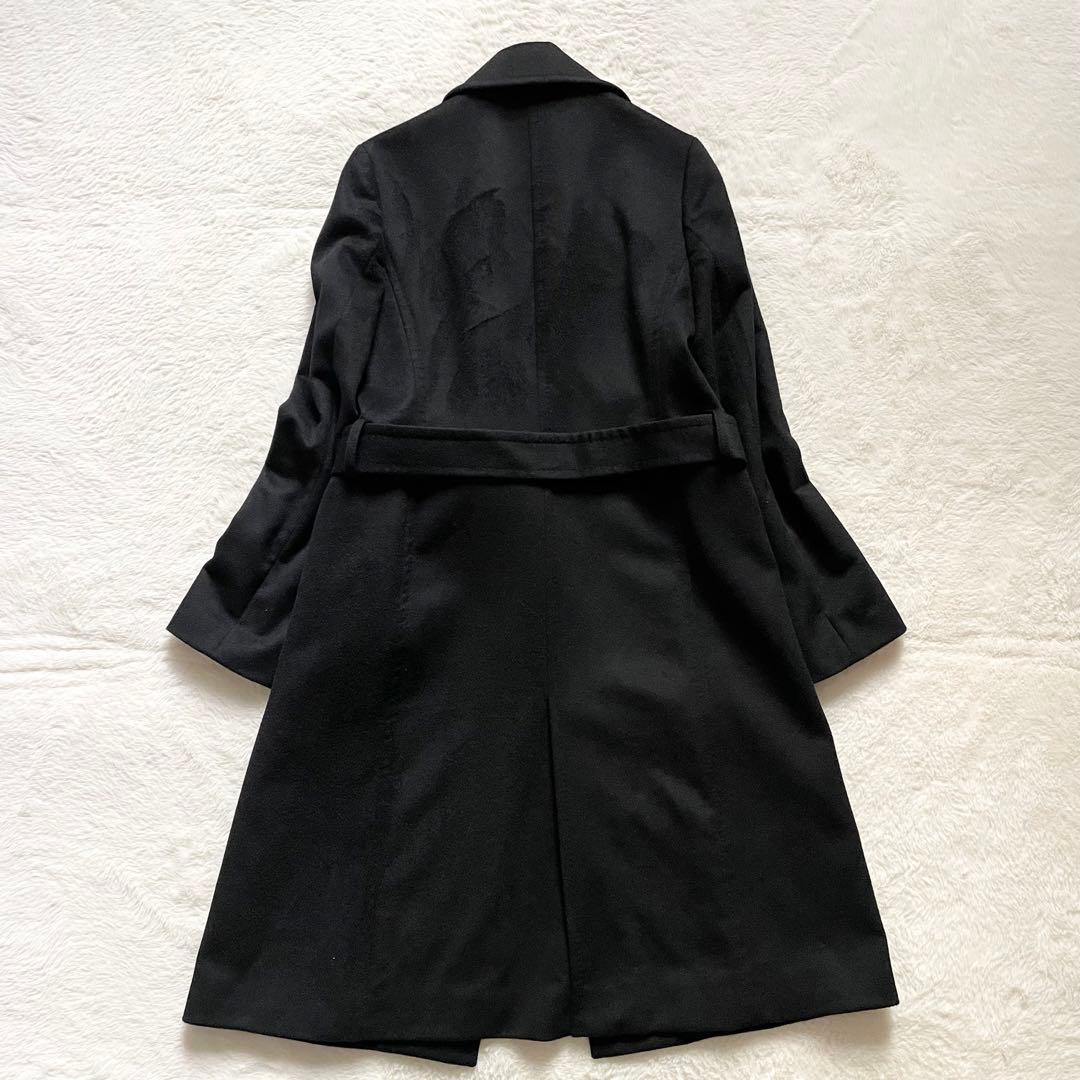 INED カシミヤ100% ラップコート チェスターコート ブラック 黒 ベルト