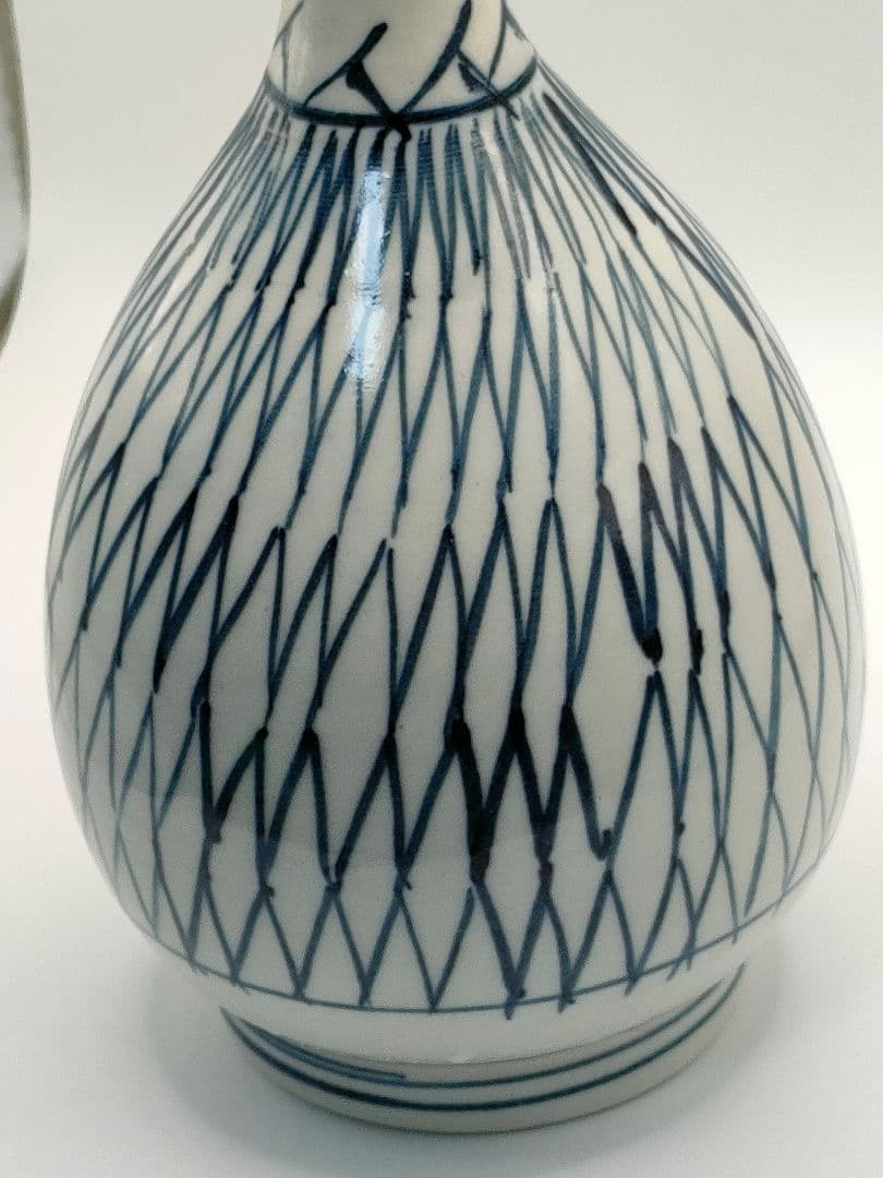 骨董 伊万里 染付 網文 徳利 一輪挿し