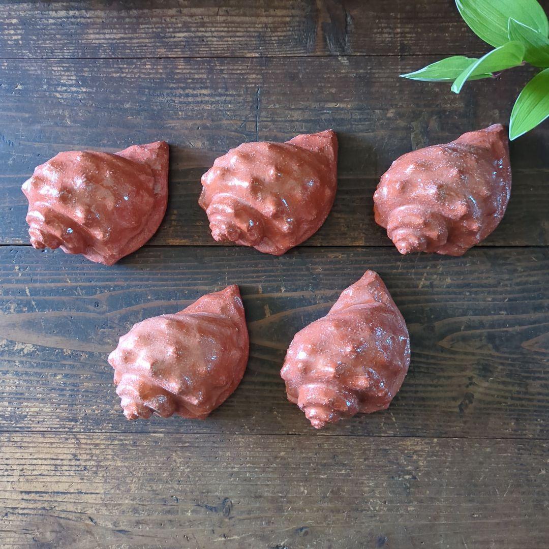 骨董茶道具 京焼 清水焼 醍醐窯 島荷平作 茶懐石 楽焼 赤楽 さざえ