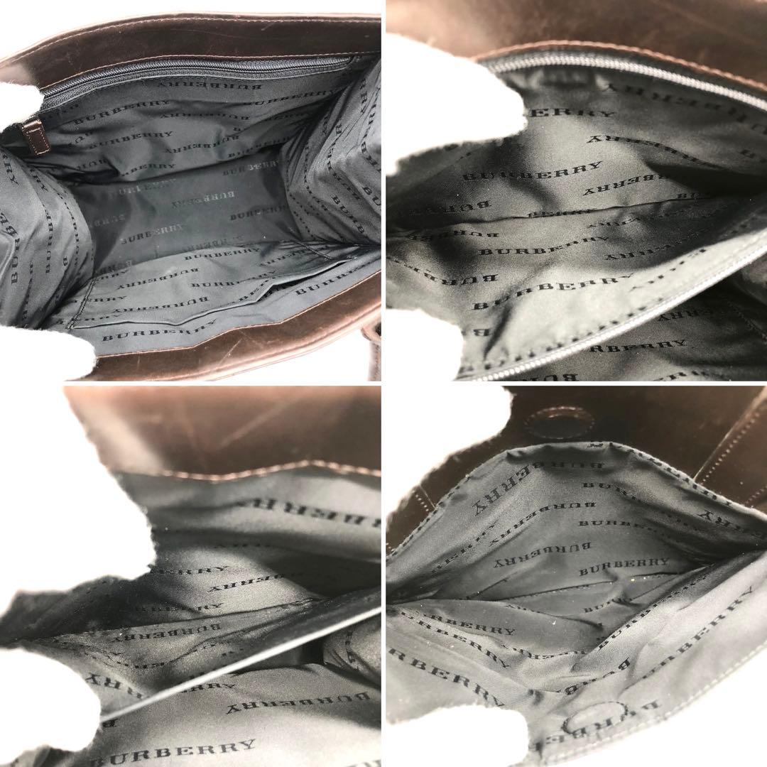 ✨美品✨バーバリー ハンドバッグ ノバチェック ロゴプレート キャンバス レザー