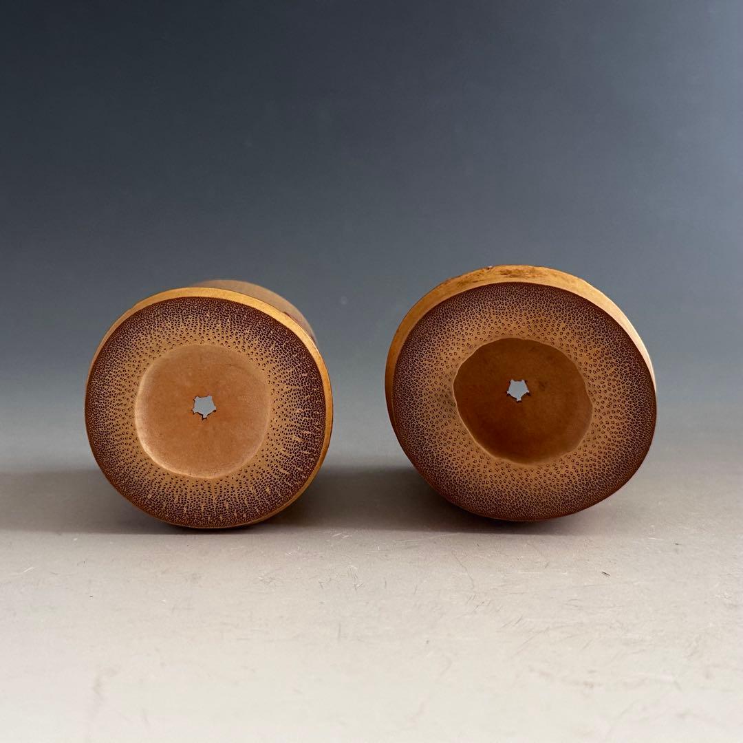 茶道具淡々斎宗匠花押書付一双竹蓋置黒田正玄共箱裏千家茶会