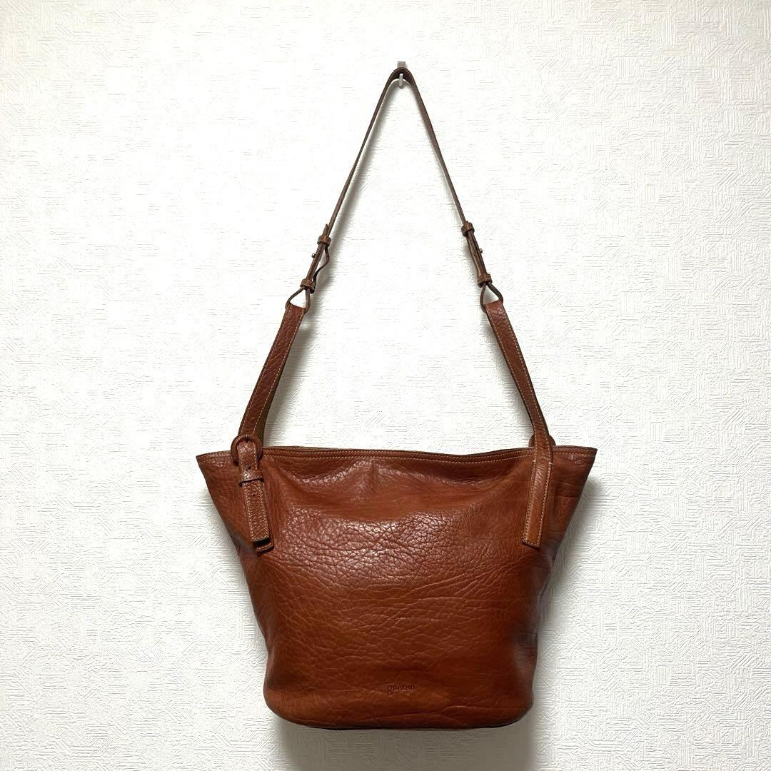 genten ゲンテン レザー ショルダーバッグ 2WAYバッグ ブラウン