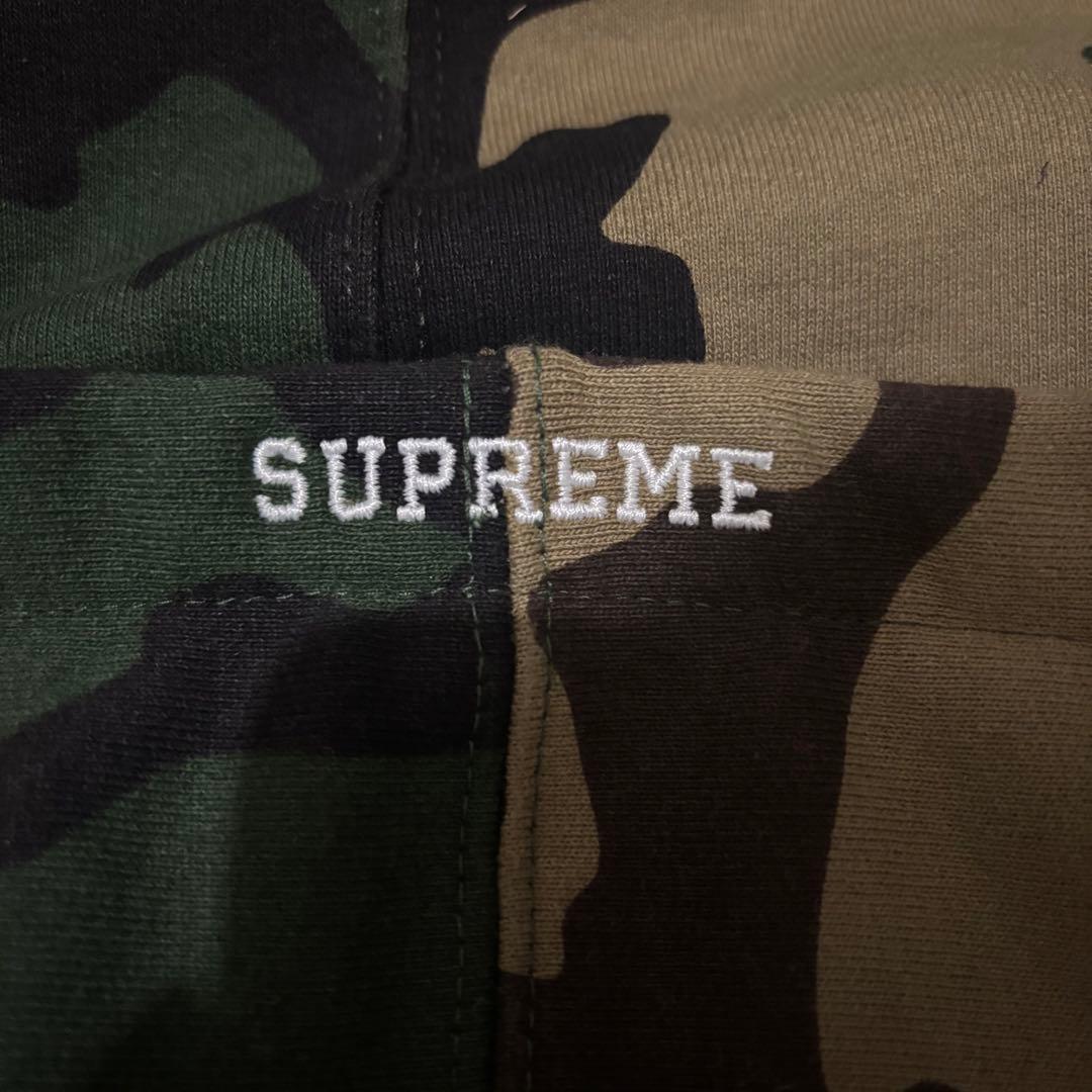 supreme迷彩ジップパーカー Sロゴ