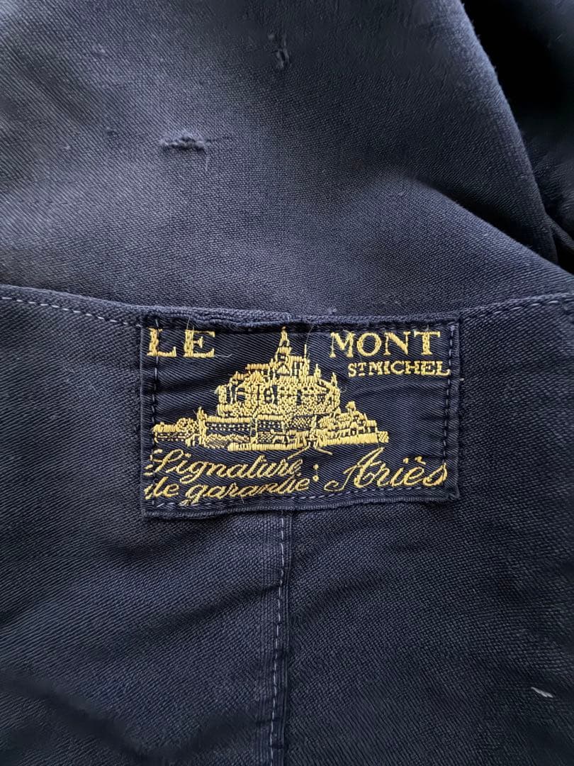 40s ブラックモールスキンジャケット Le Mont St Michel