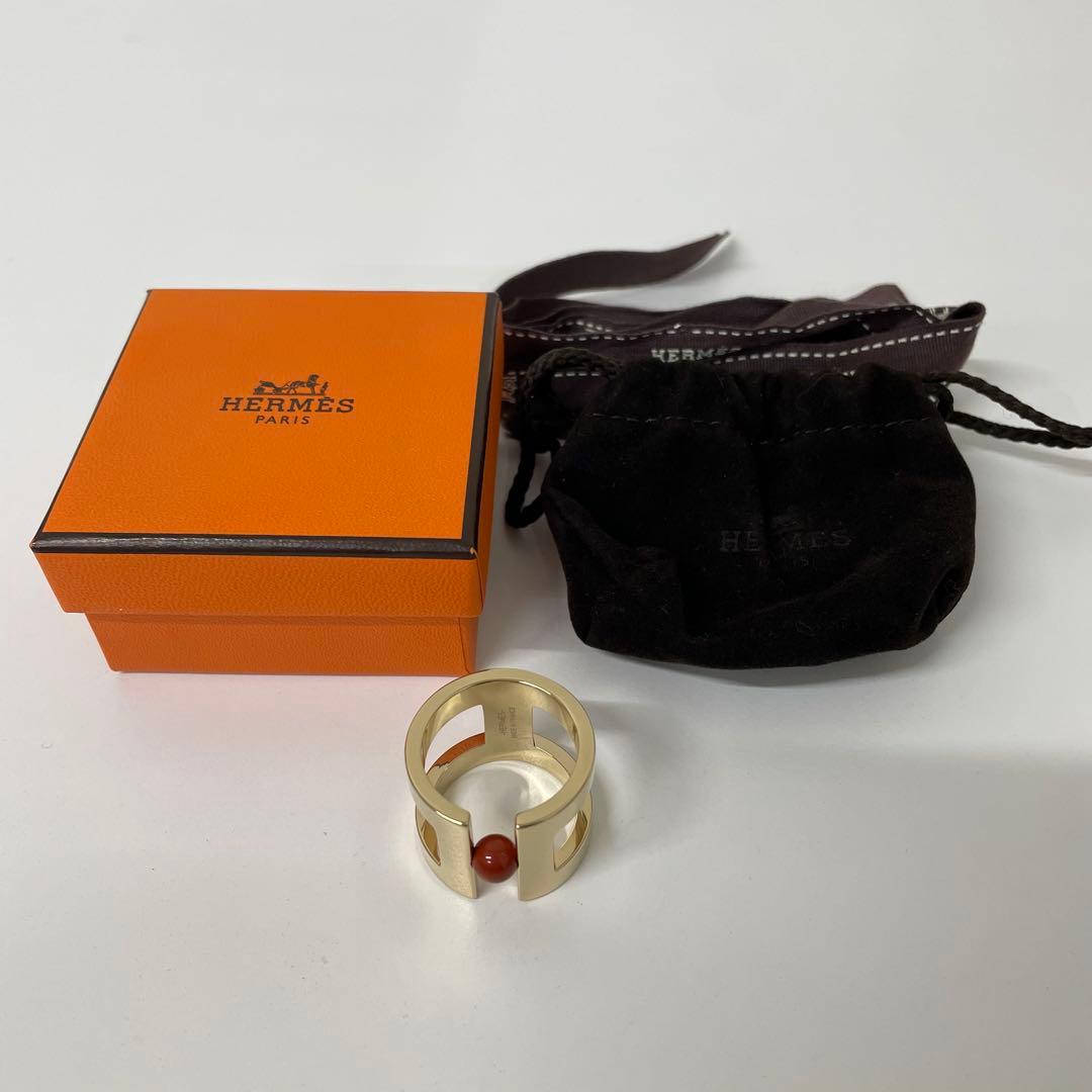 【TK】HERMES エルメス ペルレ GP スカーフリング ゴールド