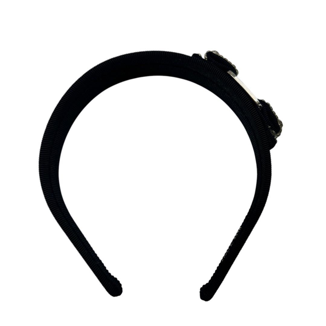 極美品 Ferragamo ヴァラ ビジュー 袋付き カチューシャ 7081