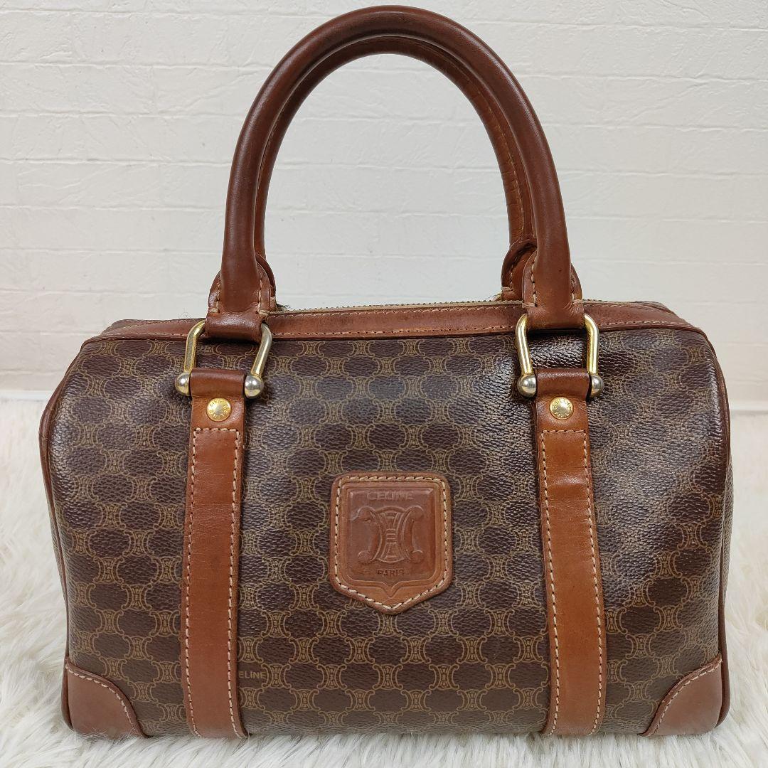 CELINE　ミニボストン　マカダム トリオンフ 2way　PVC　レザー