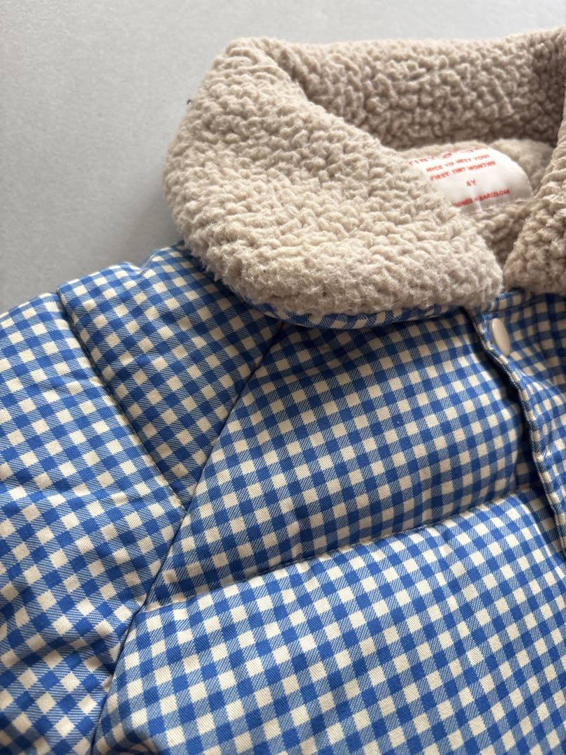 tinycottons VICHY PADDED OVERALL　4y