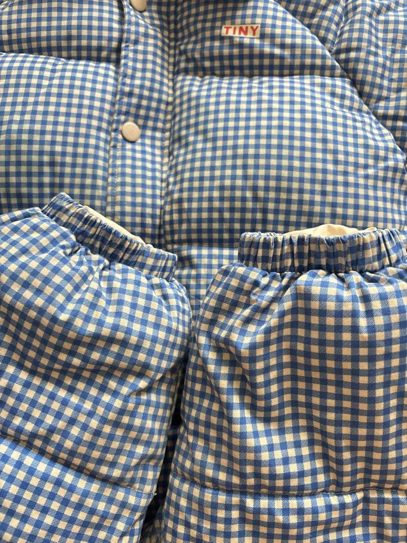 tinycottons VICHY PADDED OVERALL　4y