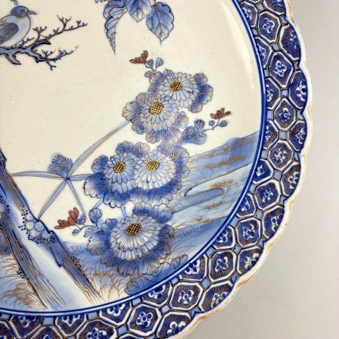 古伊万里 染付 丸皿 時代 皿 飾皿 大皿 絵皿 アンティーク