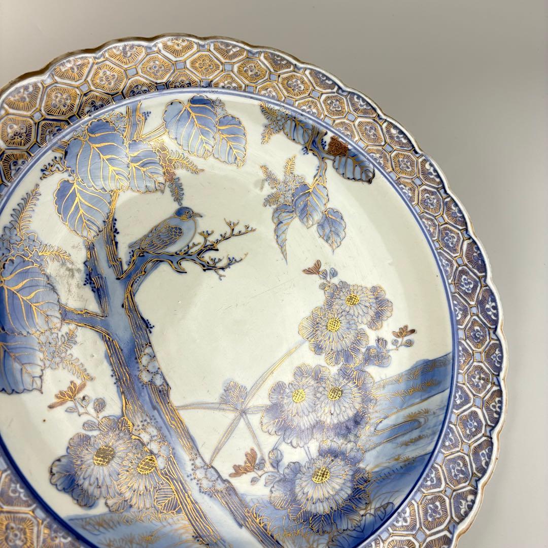 古伊万里 染付 丸皿 時代 皿 飾皿 大皿 絵皿 アンティーク