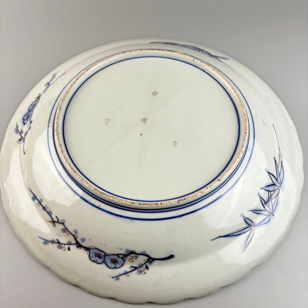 古伊万里 染付 丸皿 時代 皿 飾皿 大皿 絵皿 アンティーク