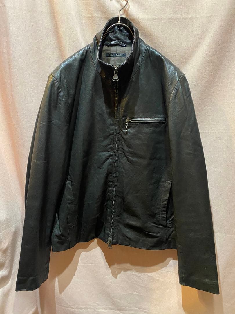 アーバンリサーチ シングルライダース 羊皮 本革 ダブルジップ