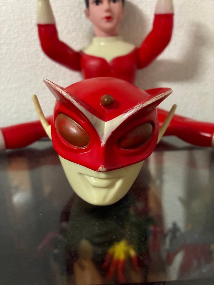 当時物 ブルマァク レッドマン 面取れソフビ