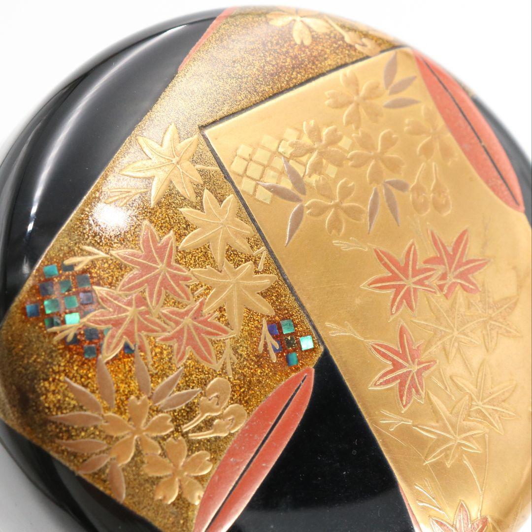 昇山作 誰が袖蒔絵 大棗 銀溜塗 螺鈿 茶道具 共箱 UM694 N5