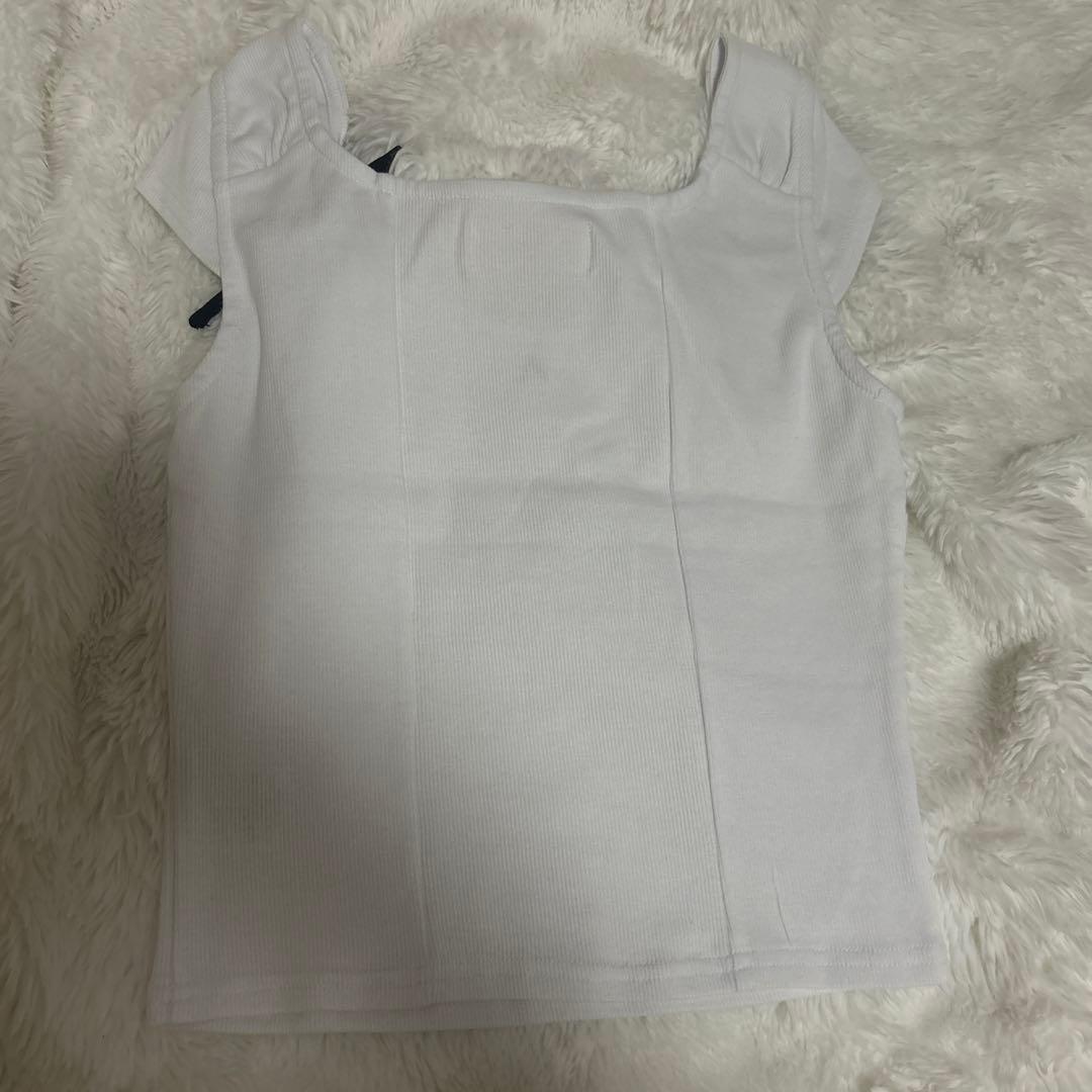 トップス ANDMARY Tina ribbon tops white