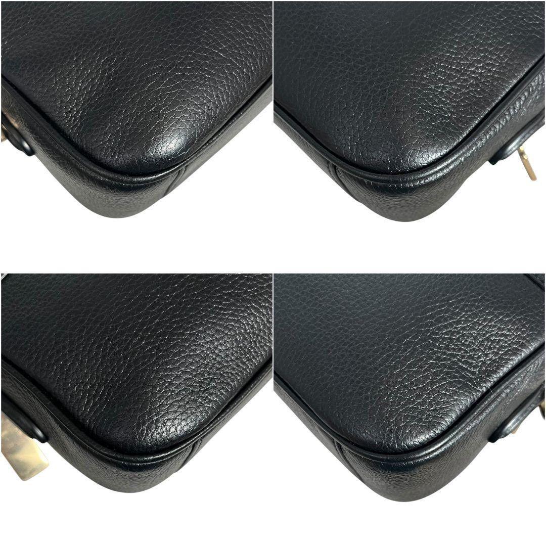 極美品　コーチ　ジェス　2層　ショルダーバッグ　レザー　シボ革　斜め掛　ブラック