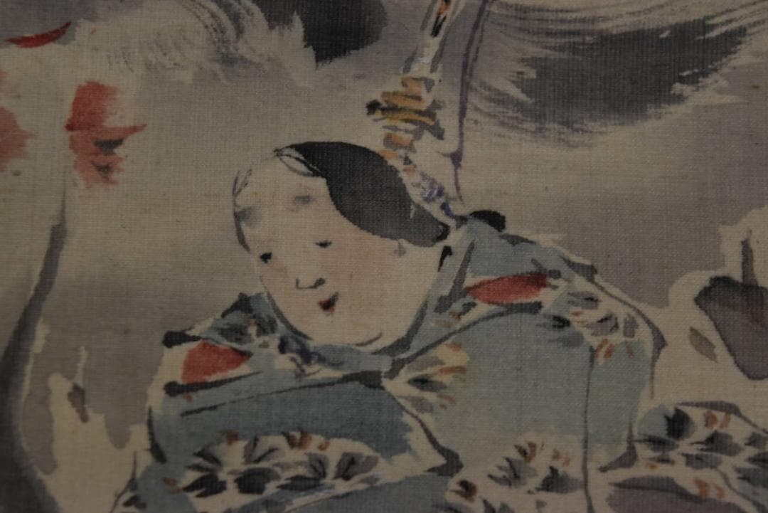 【真作】喜田華堂/佐野雪暮図/雪中人物図/掛軸/名家伝来/Z-856