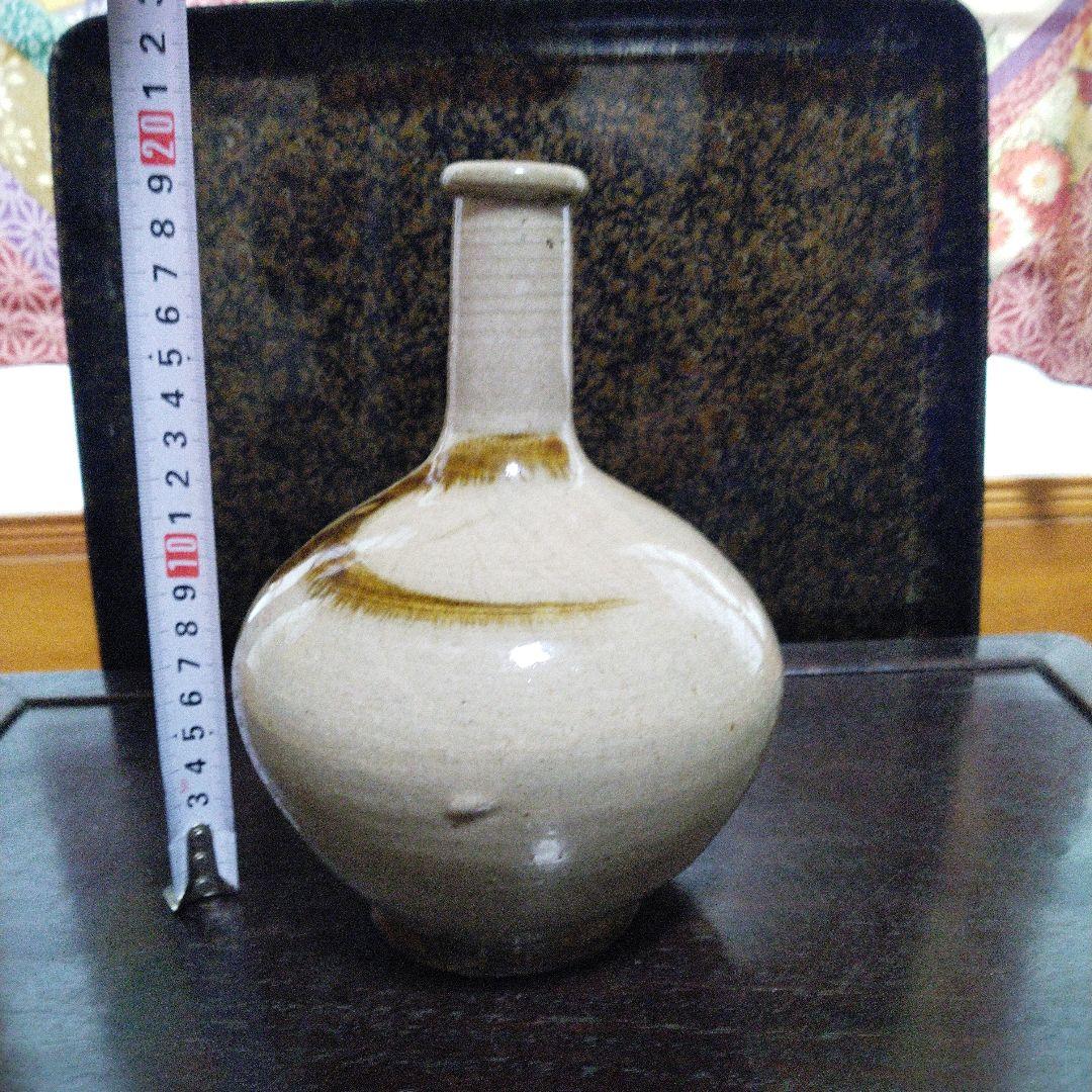 NO295 大堀相馬焼 古相馬 徳利 飴釉流し掛け