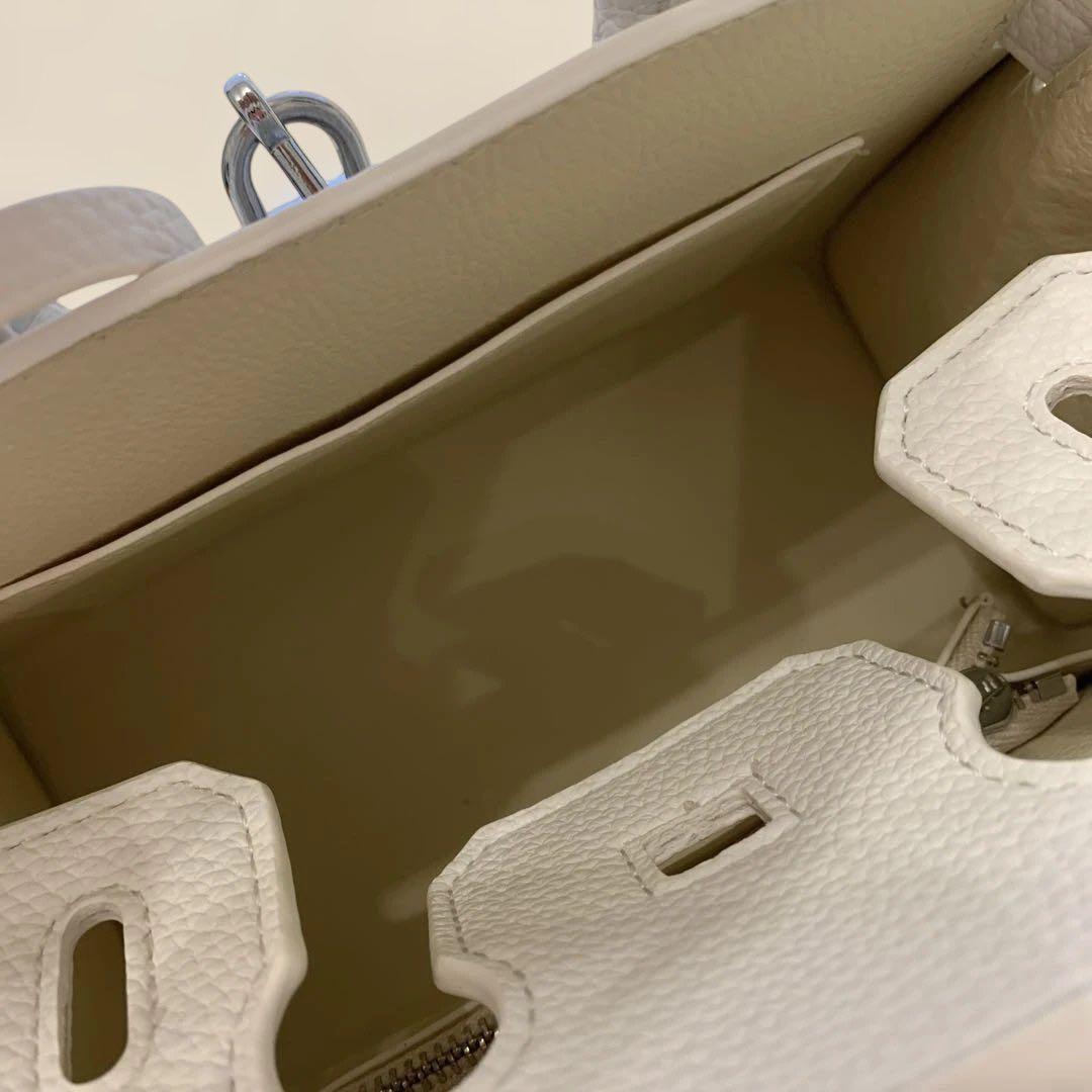 窓デザインバッグ ホワイト×グレージュ