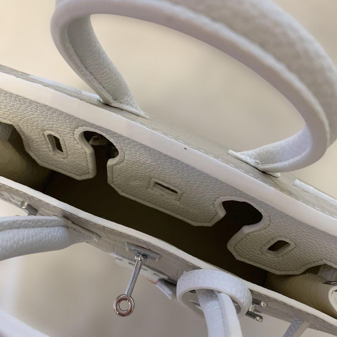 窓デザインバッグ ホワイト×グレージュ