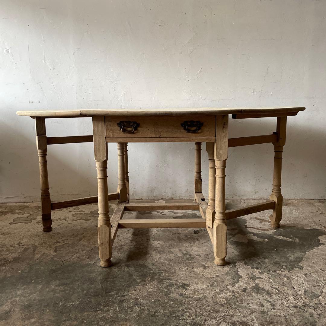 年末・年始SALE ビンテージ　ドロワーゲートレッグテーブル 剥離