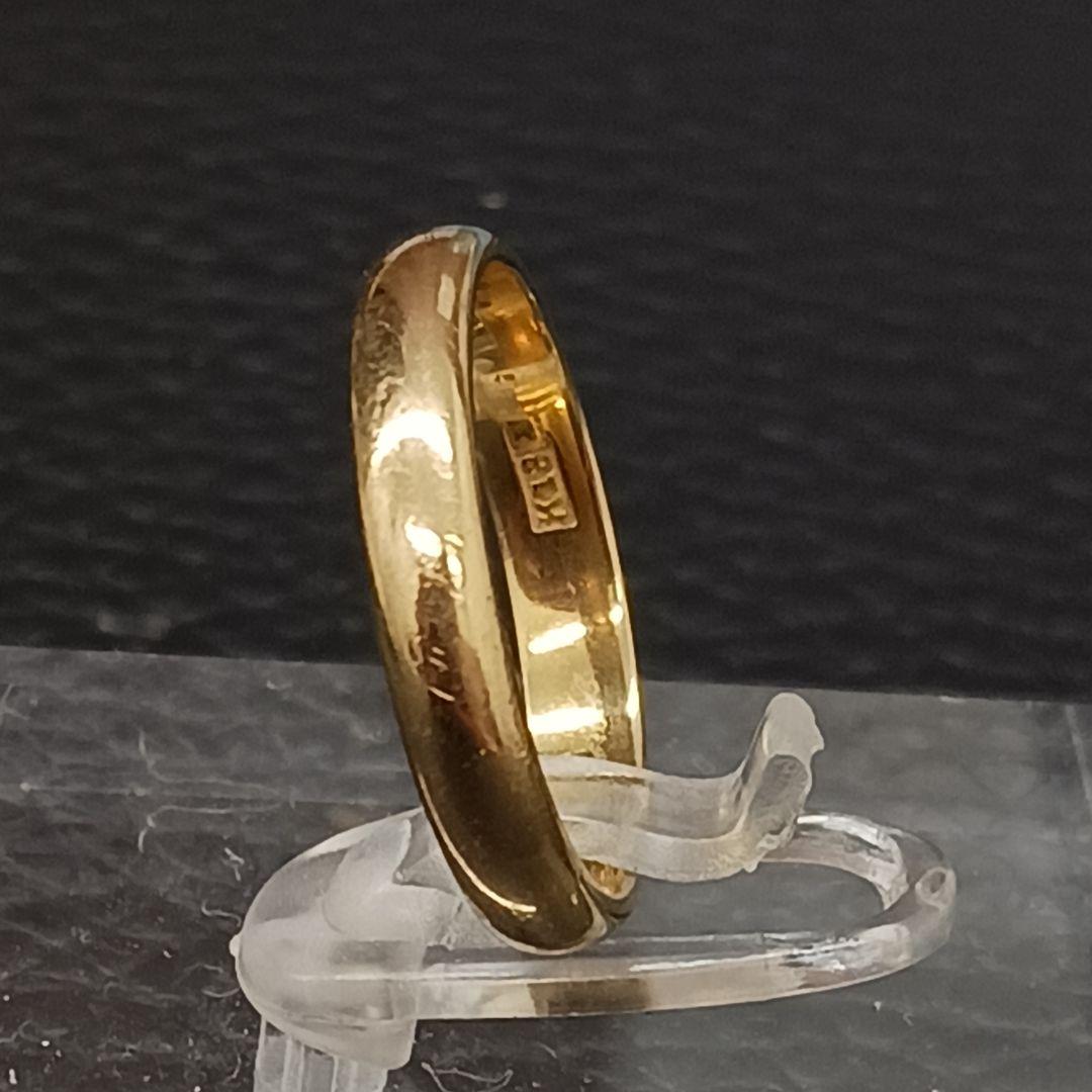 (C012303) K18 YG かまぼこ リング 指輪 約11-12号