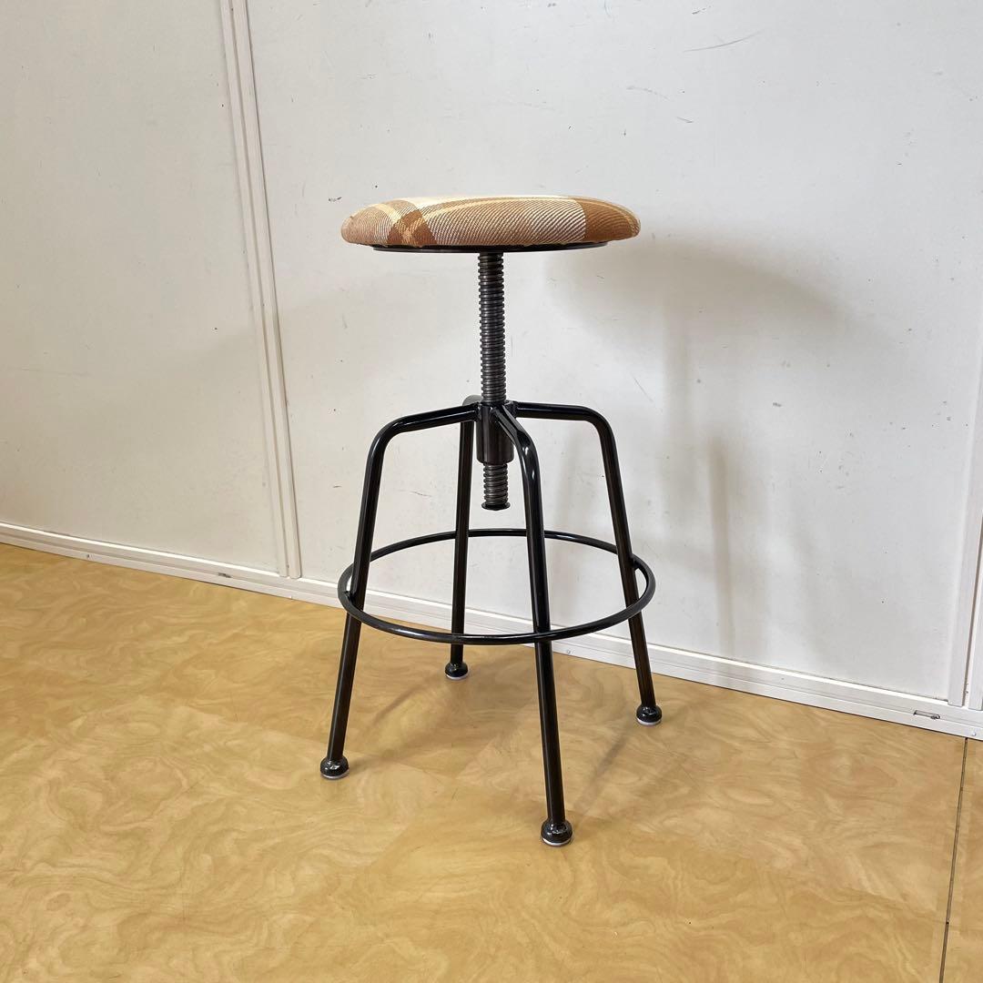 関家具 回転スツール クラッシュゲート 椅子 丸イス チェア アイアン 鉄脚