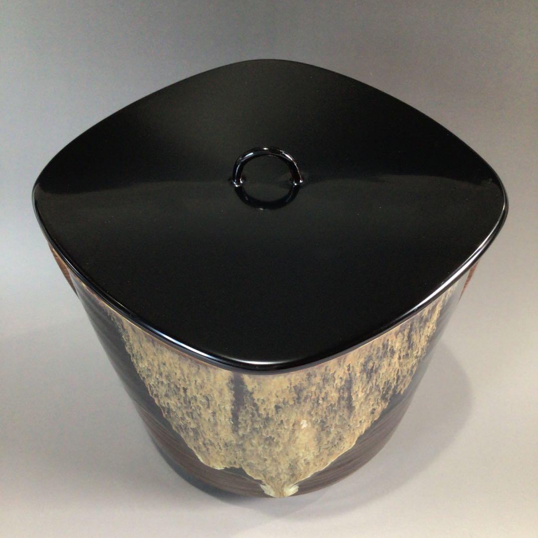 Ｐ５０８　水指　『高取焼』『青柳翠峰造』『耳付水指』　共箱　茶道具