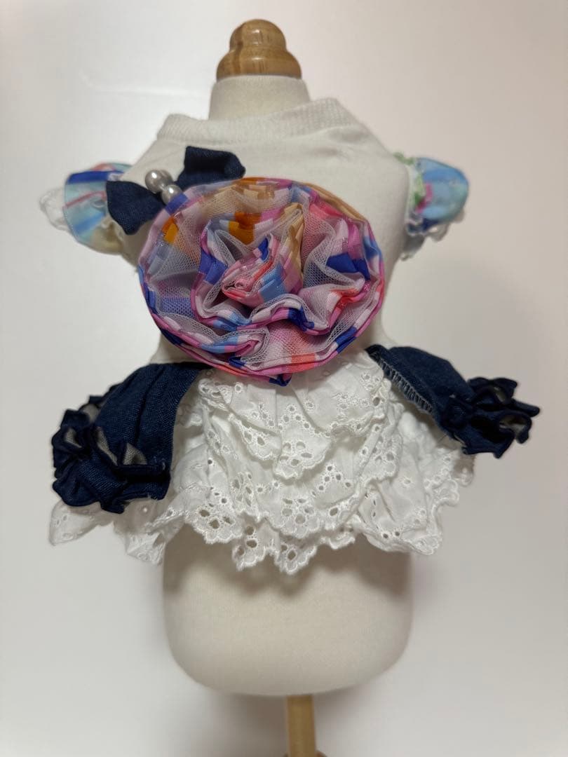 3点セット チュール ワンピース ヘッドアクセ 犬用 - 犬服