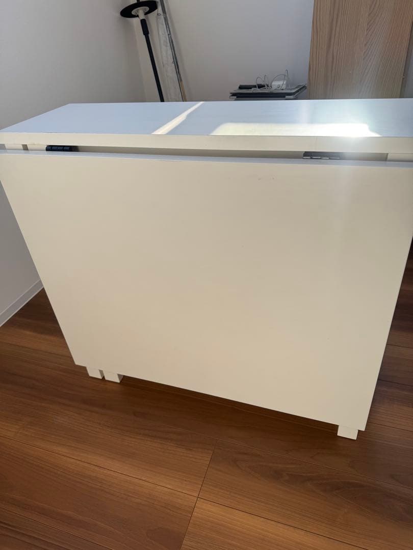 【引取り限定】IKEA 折り畳みテーブルホワイト 3段引き出し収納
