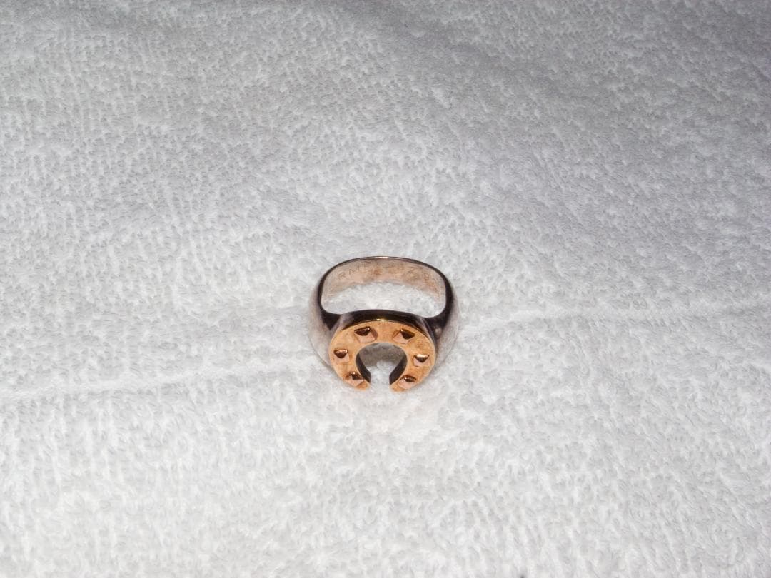 希少！HERMÈS エルメス ホースシューリング SV925×GP 52号