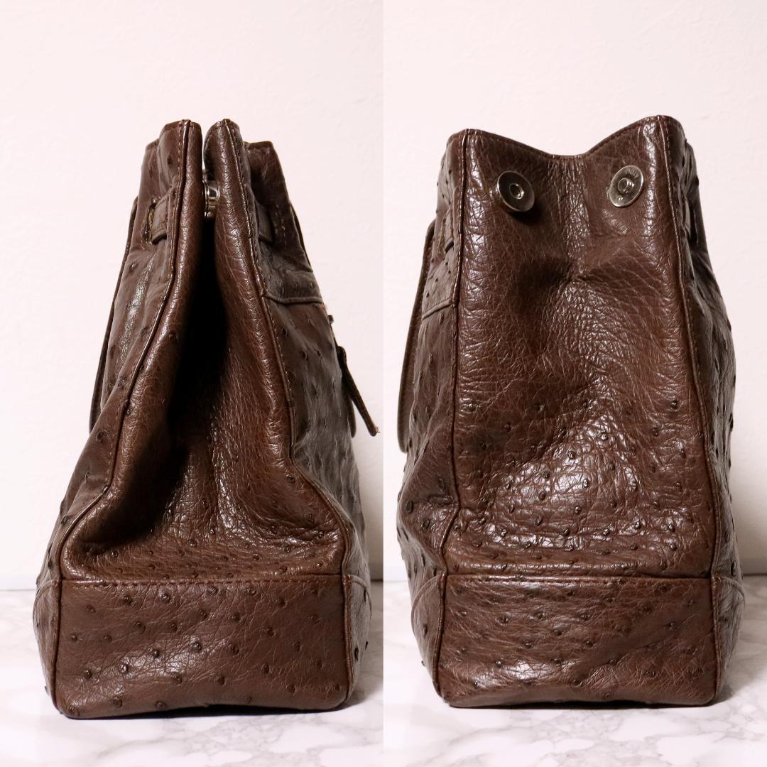 超美品　本物オーストリッチ使用　定価89,000円　ハンドバッグ