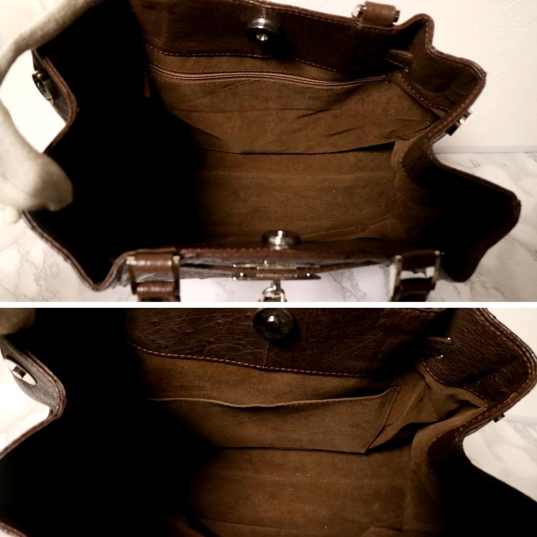 超美品　本物オーストリッチ使用　定価89,000円　ハンドバッグ