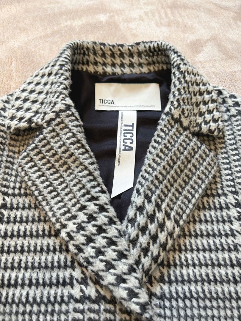 12/21まで限定価格 TICCA グレンチェックコクーンコート