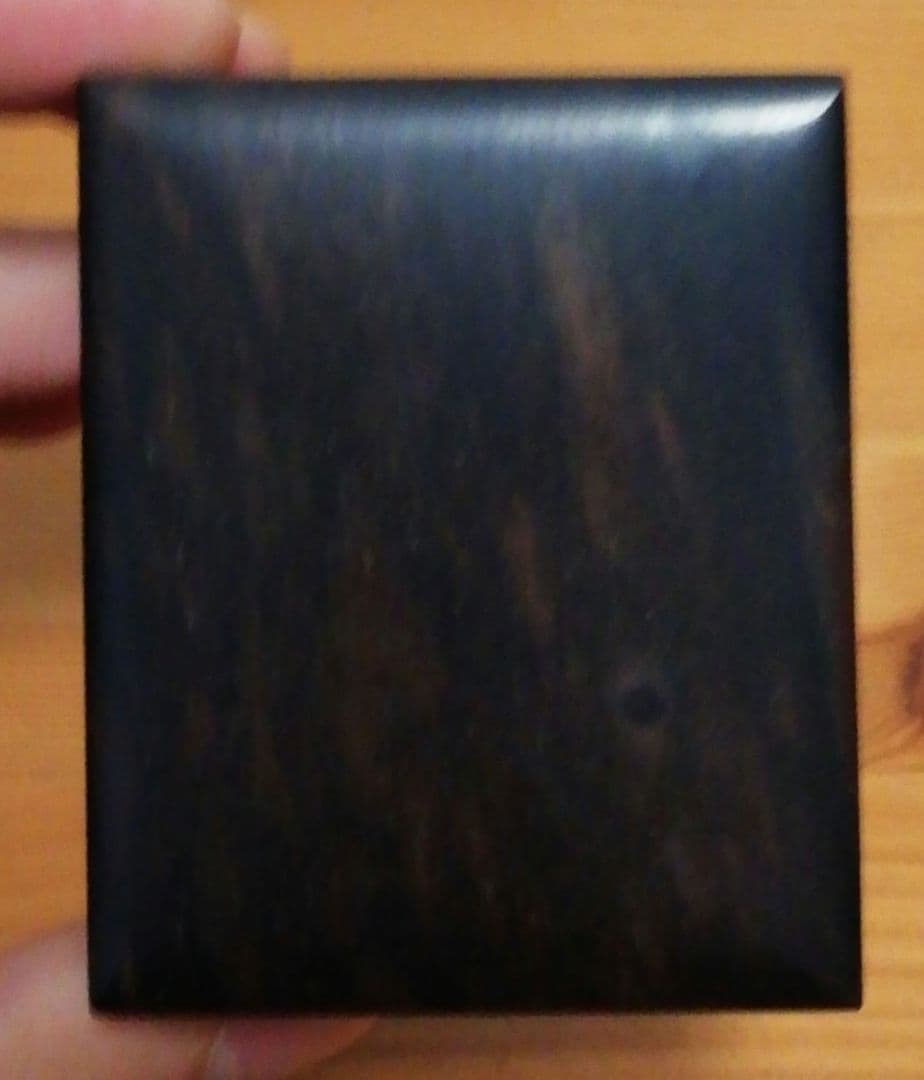 福嶋則夫作　黒柿　香合　共箱　略歴付　茶道具